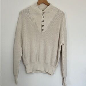 Vintage St Johns Bay 100% Cotton Cream Sweater with Button Detail